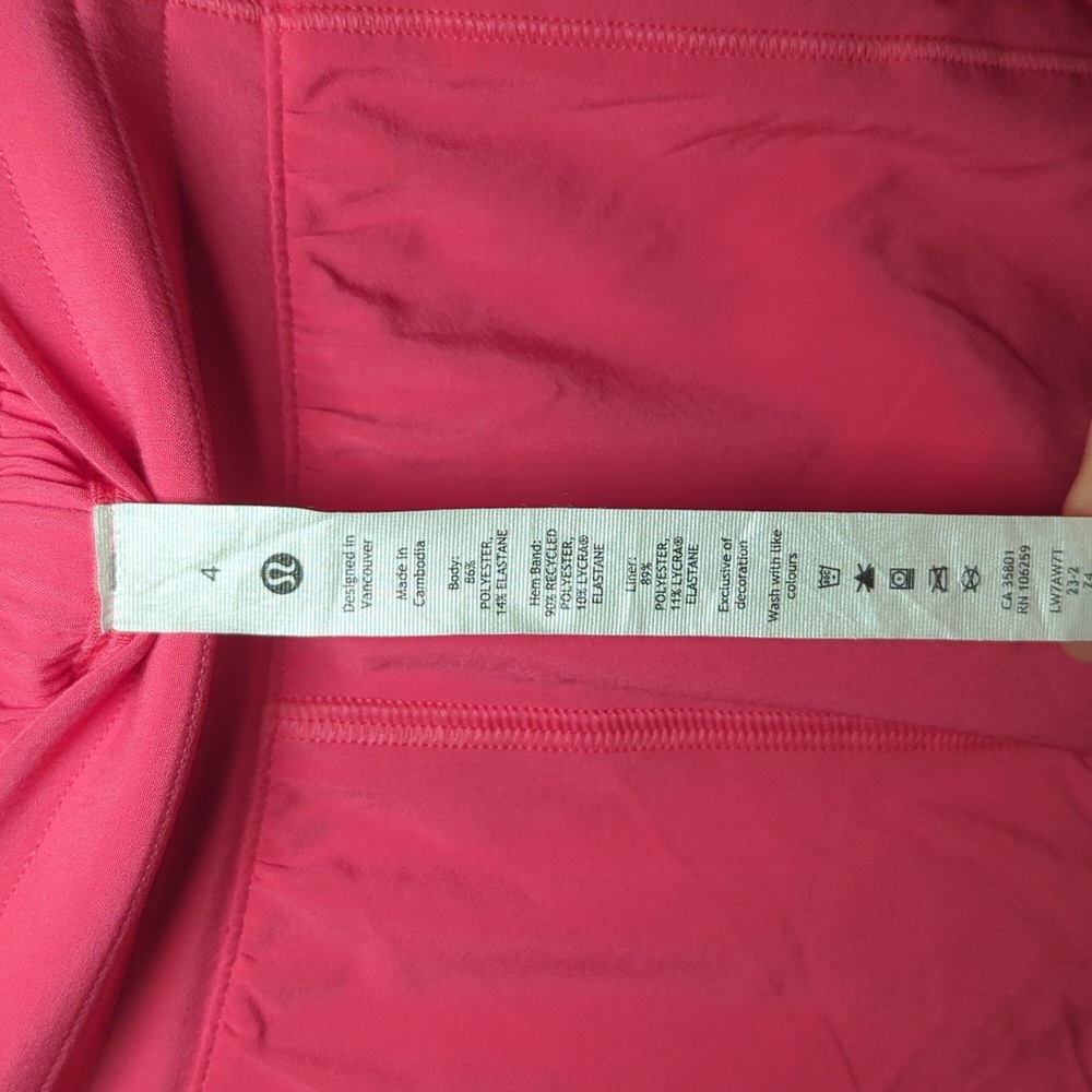 Lululemon Athletica Hot Pink Hotty Hot High Rise Shorts 4" Inseam Women's Size 4 - Picture 2 of 6